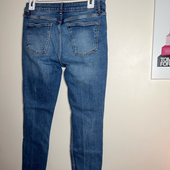 Zara Woman Denim Jeans Distressed Bottoms - Picture 4 of 8